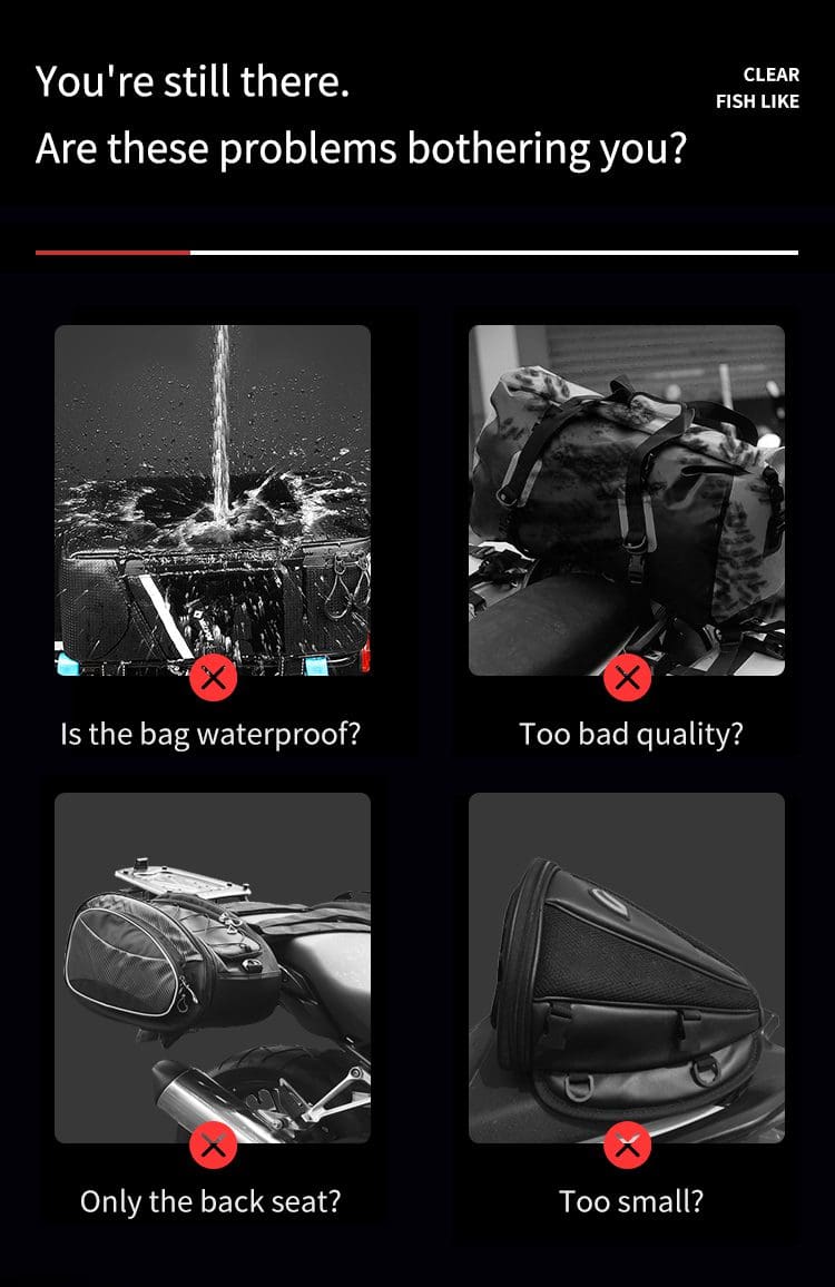 motorcycle tail bags detailed drawing